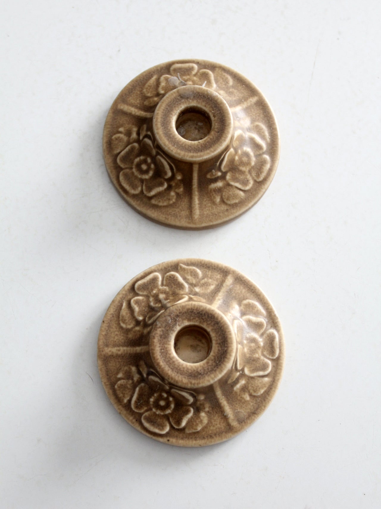 antique Rookwood Pottery candlestick holders pair