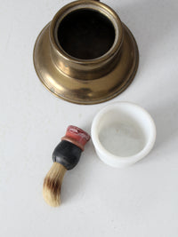 antique brass shaving mirror set