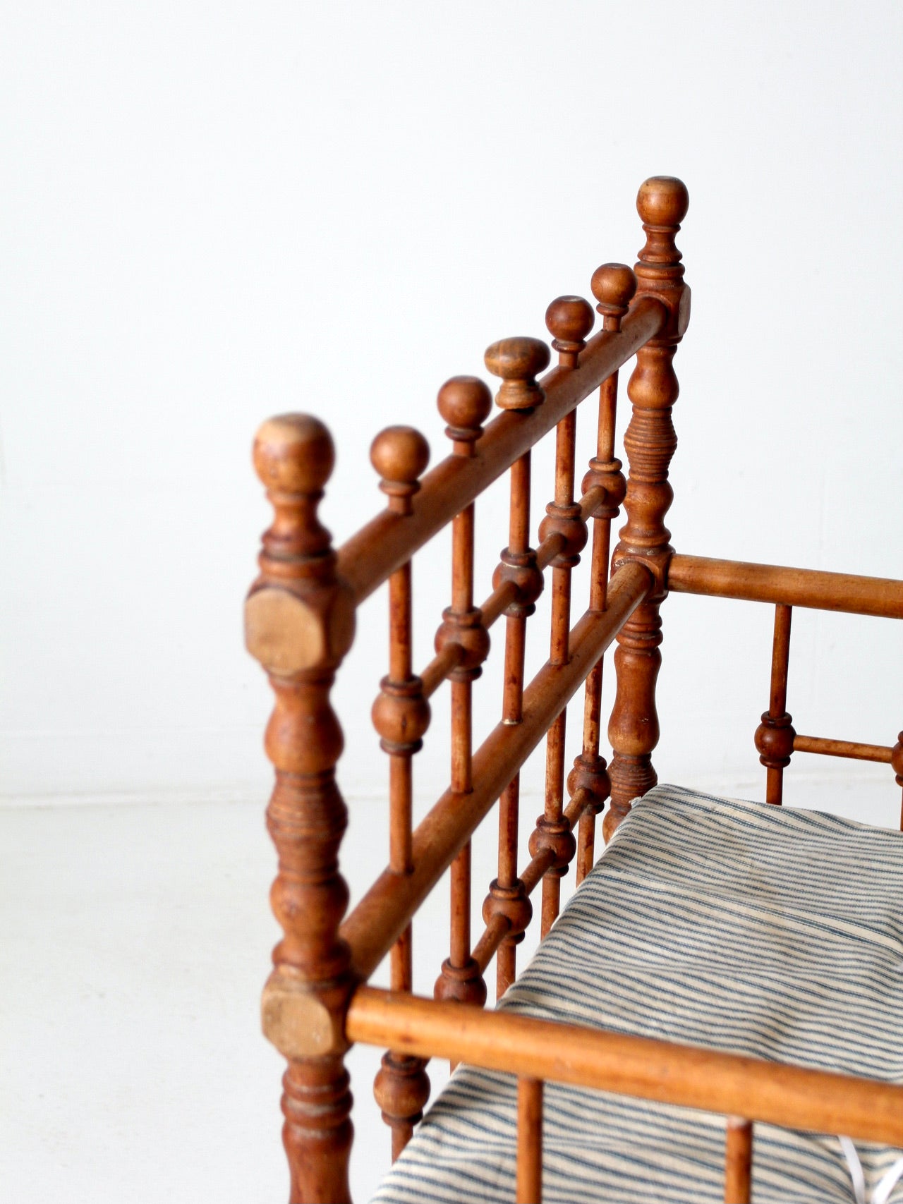 antique Victorian wooden frame bed