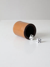 vintage leather dice cup set
