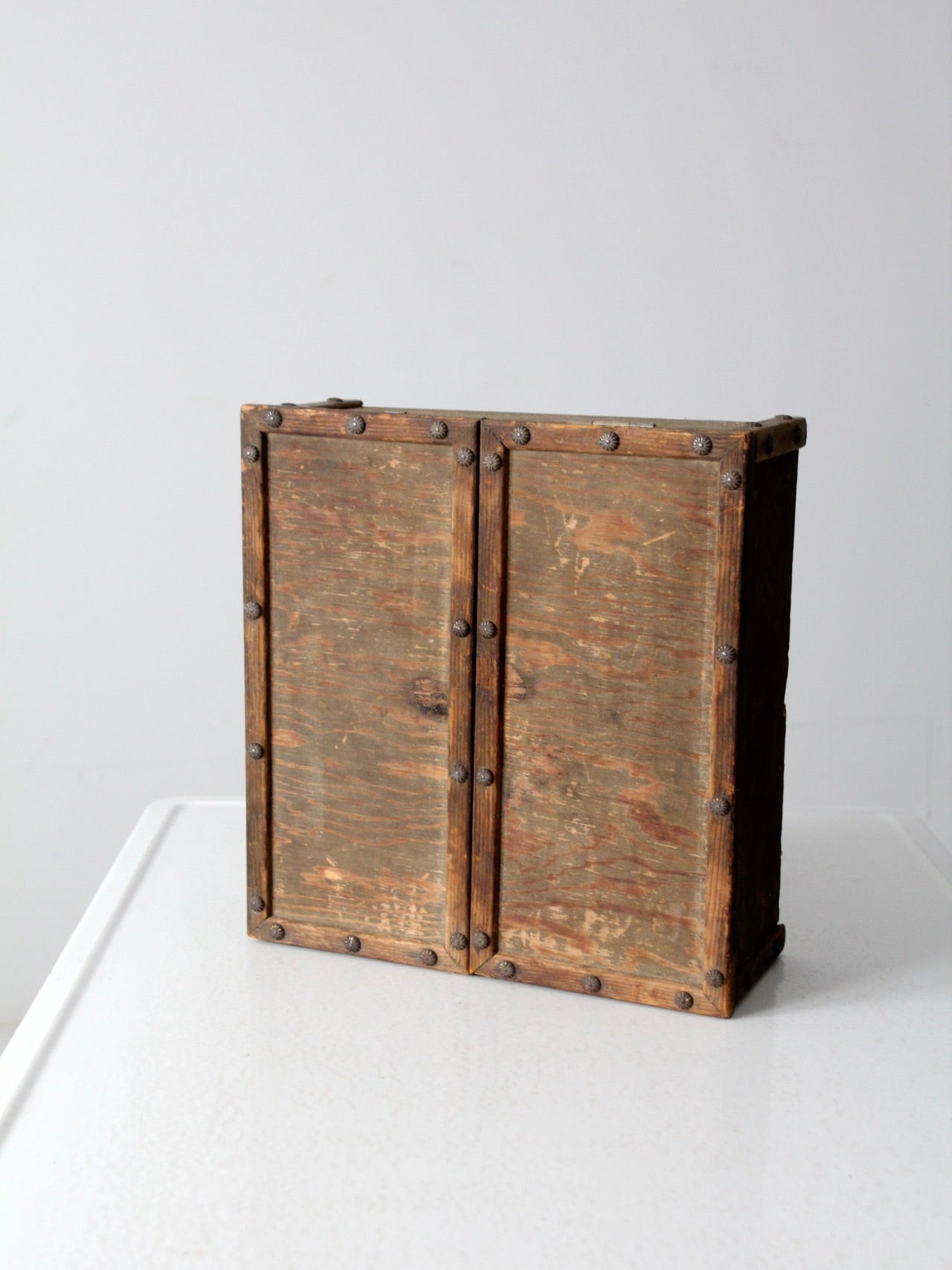 vintage wooden double lid box