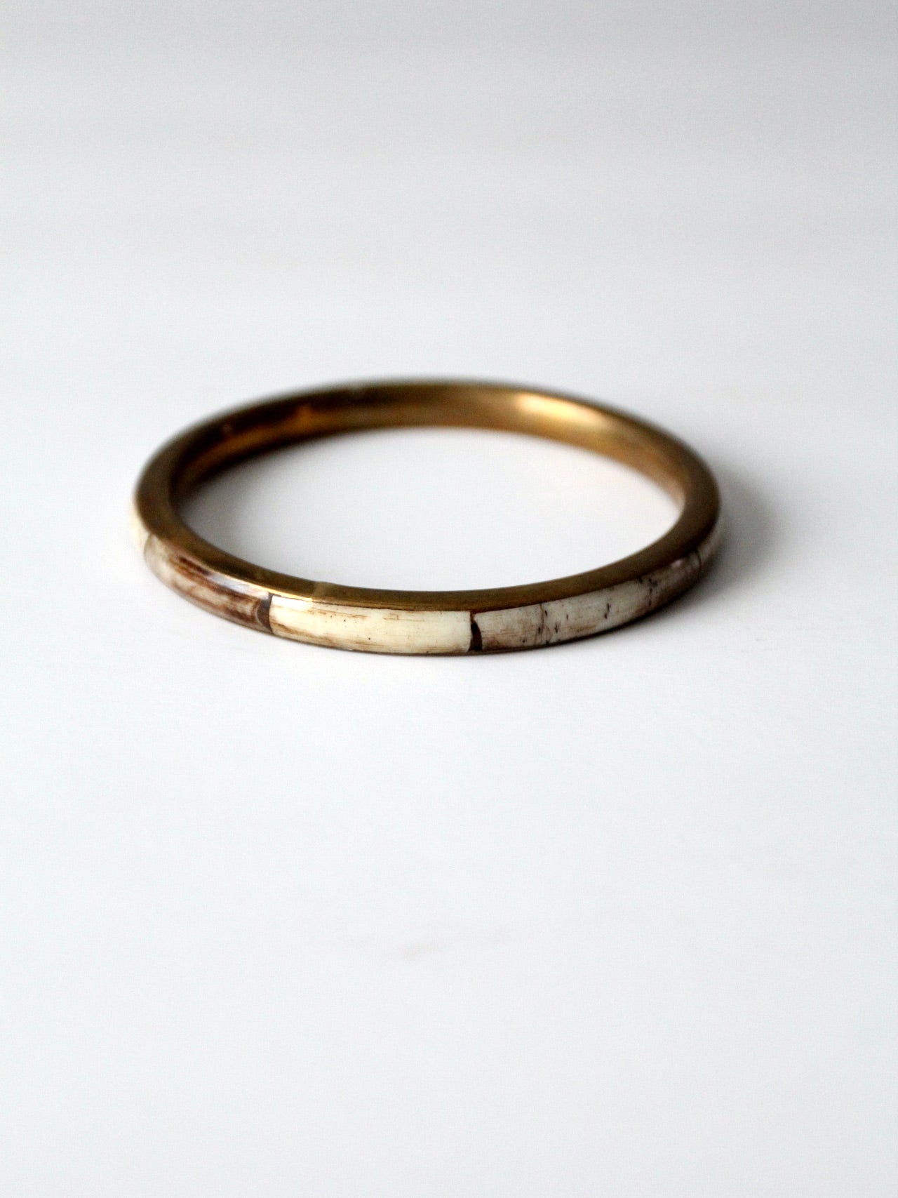 vintage brass & bone bangle