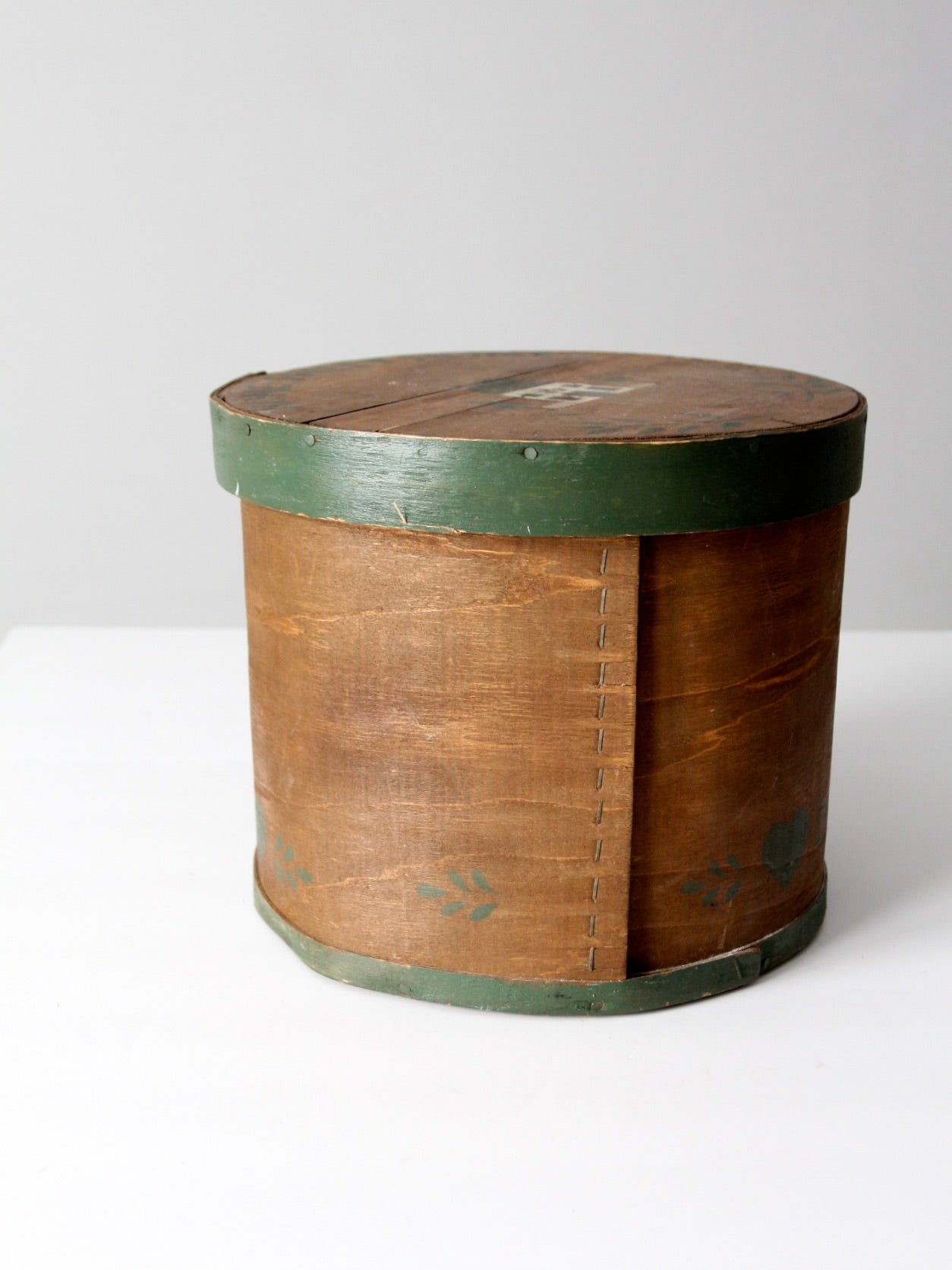 vintage stenciled wooden pantry box