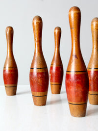 antique wooden skittles set