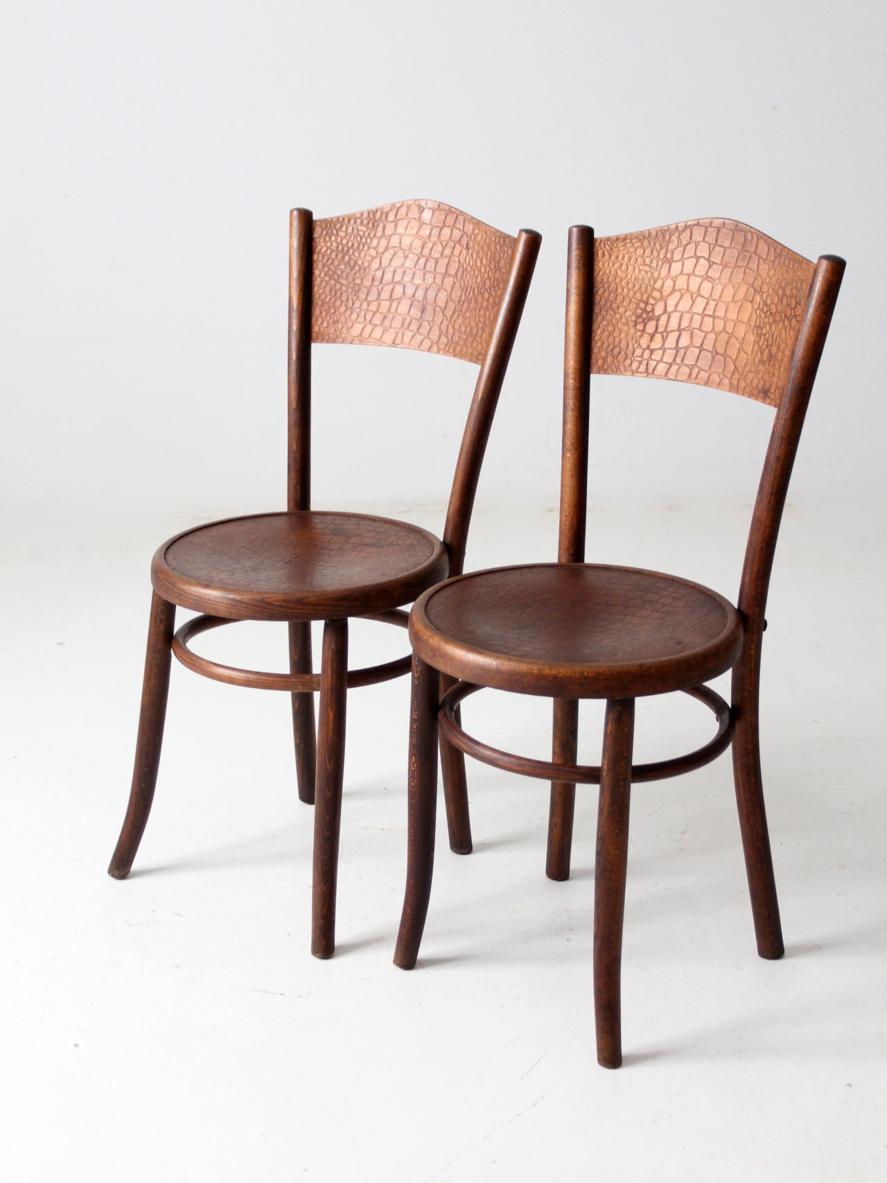 antique Fischel bentwood chairs pair
