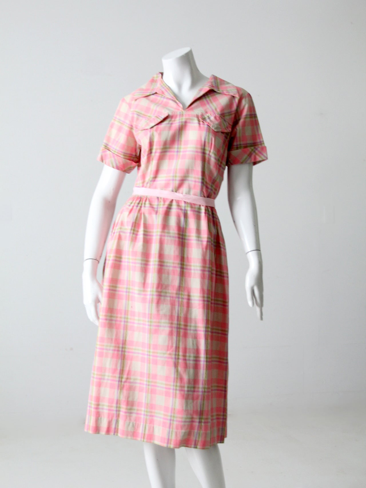 vintage 50s plaid dress