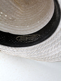 vintage white straw cowboy hat