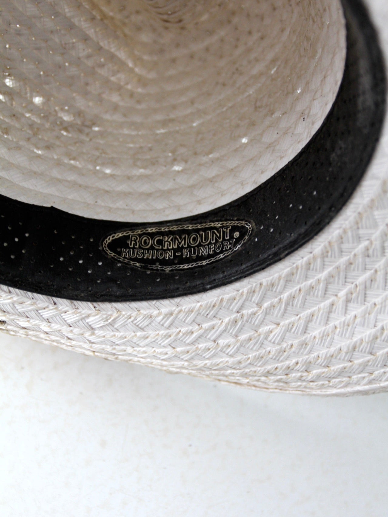 vintage white straw cowboy hat