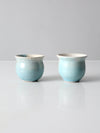 vintage studio pottery cachepots pair