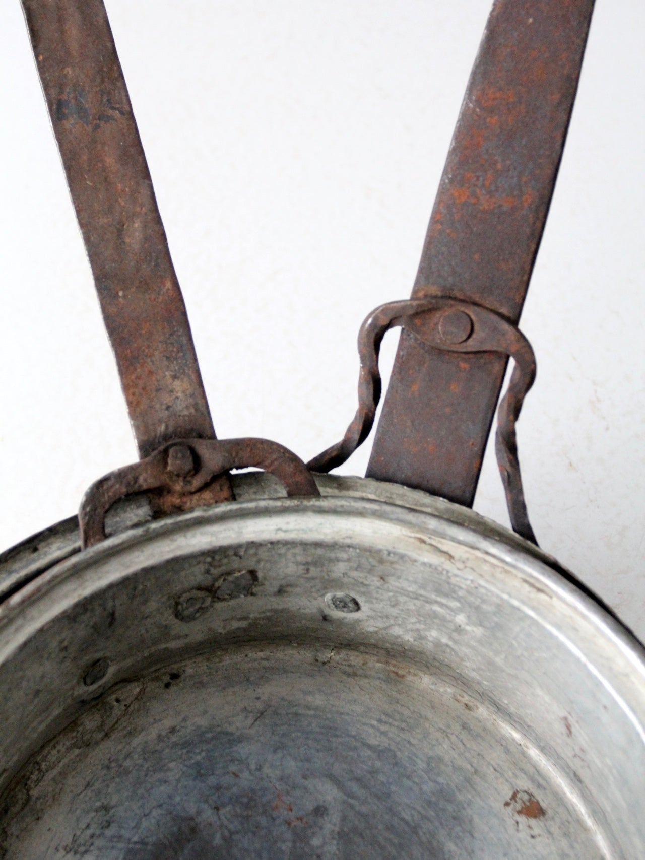 antique copper saute pans pair