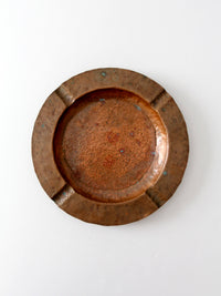 vintage hammered copper ashtray