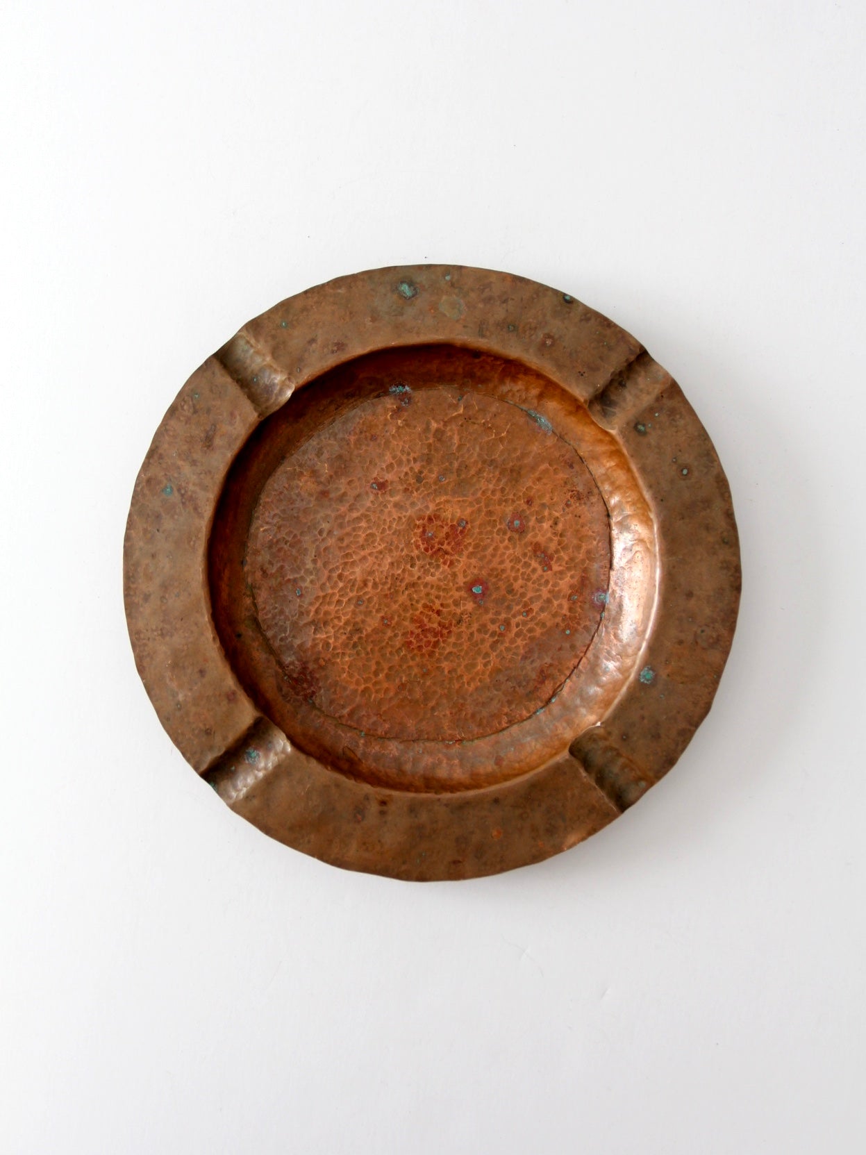 vintage hammered copper ashtray