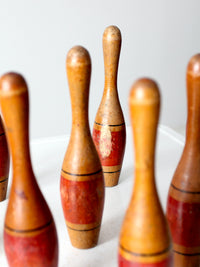 antique wooden skittles set