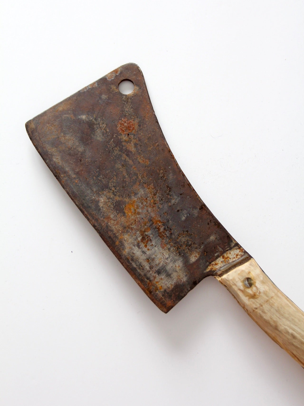 vintage cleaver with antler handle