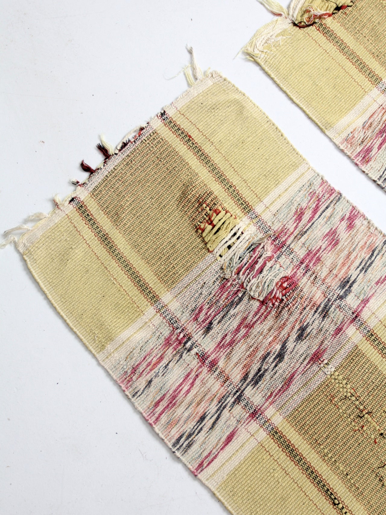 vintage American rag rugs pair
