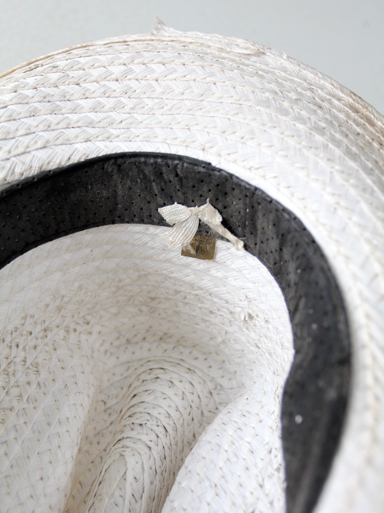 vintage white straw cowboy hat