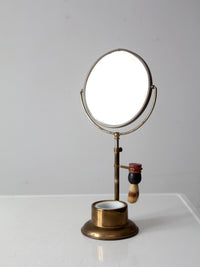 antique brass shaving mirror set