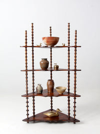 antique folk art spool shelf