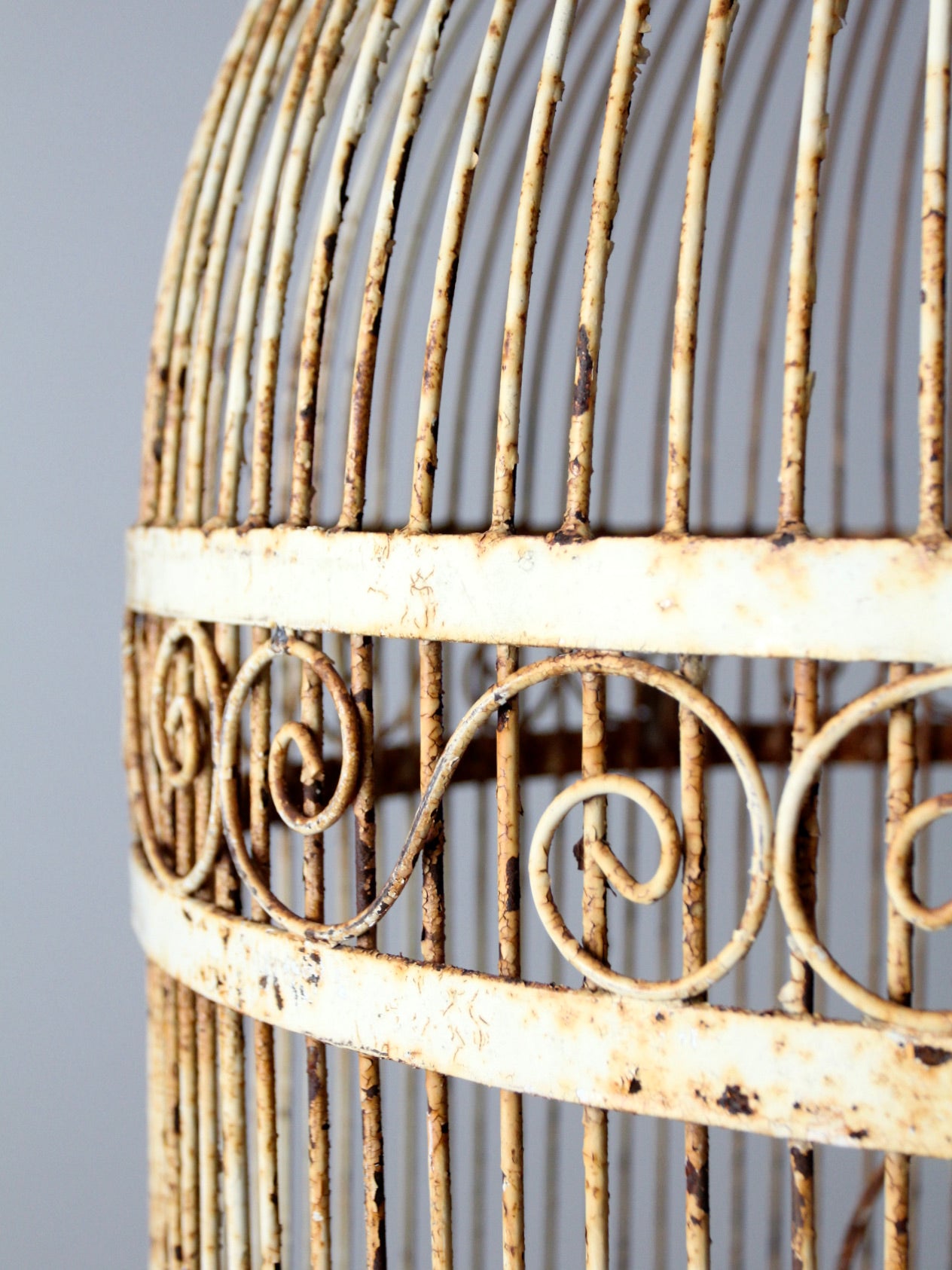 antique large iron bird cage