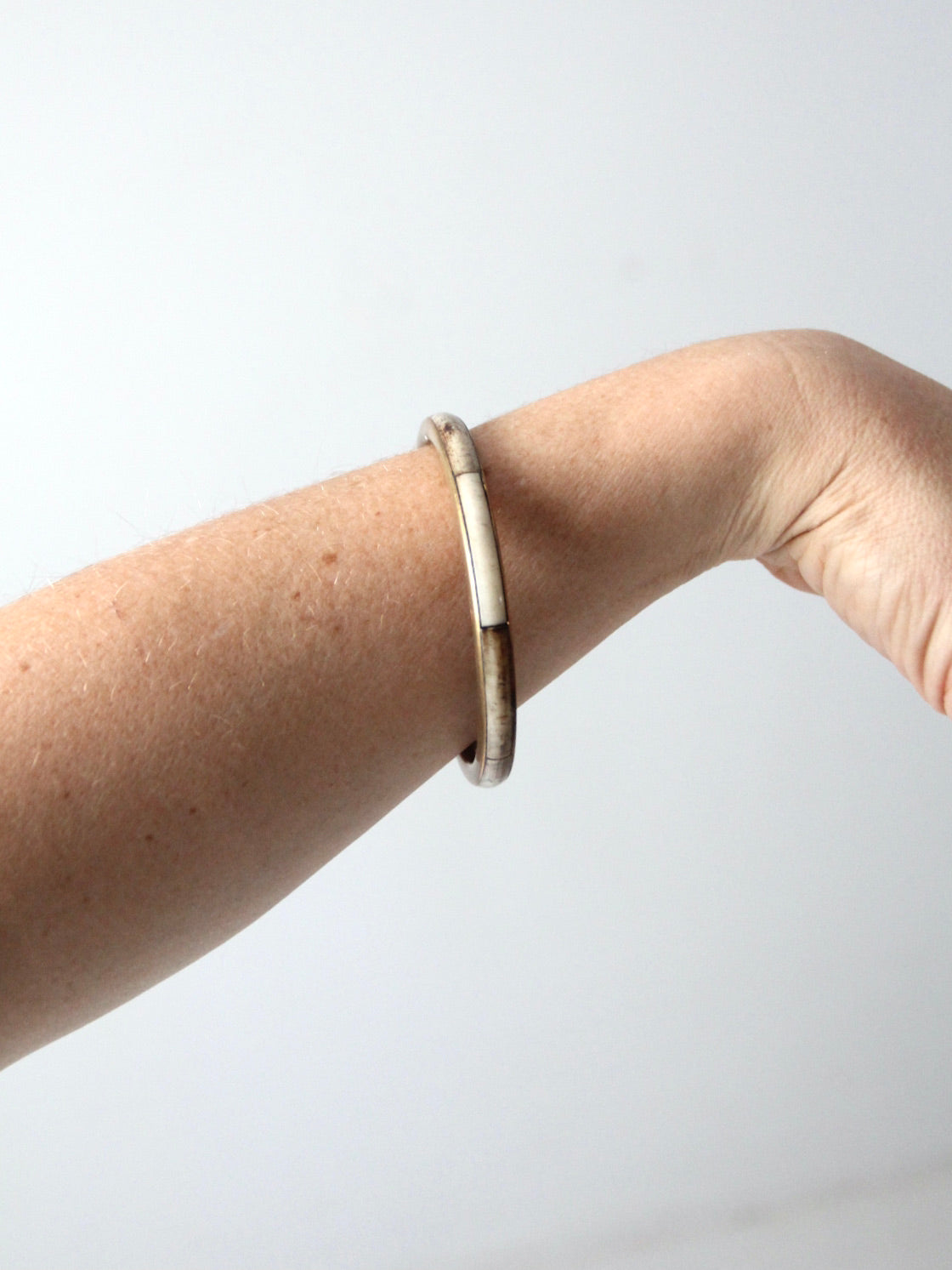 vintage brass & bone bangle