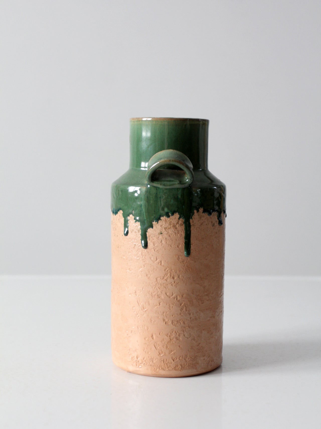 vintage Italian terra cotta drip glaze vase
