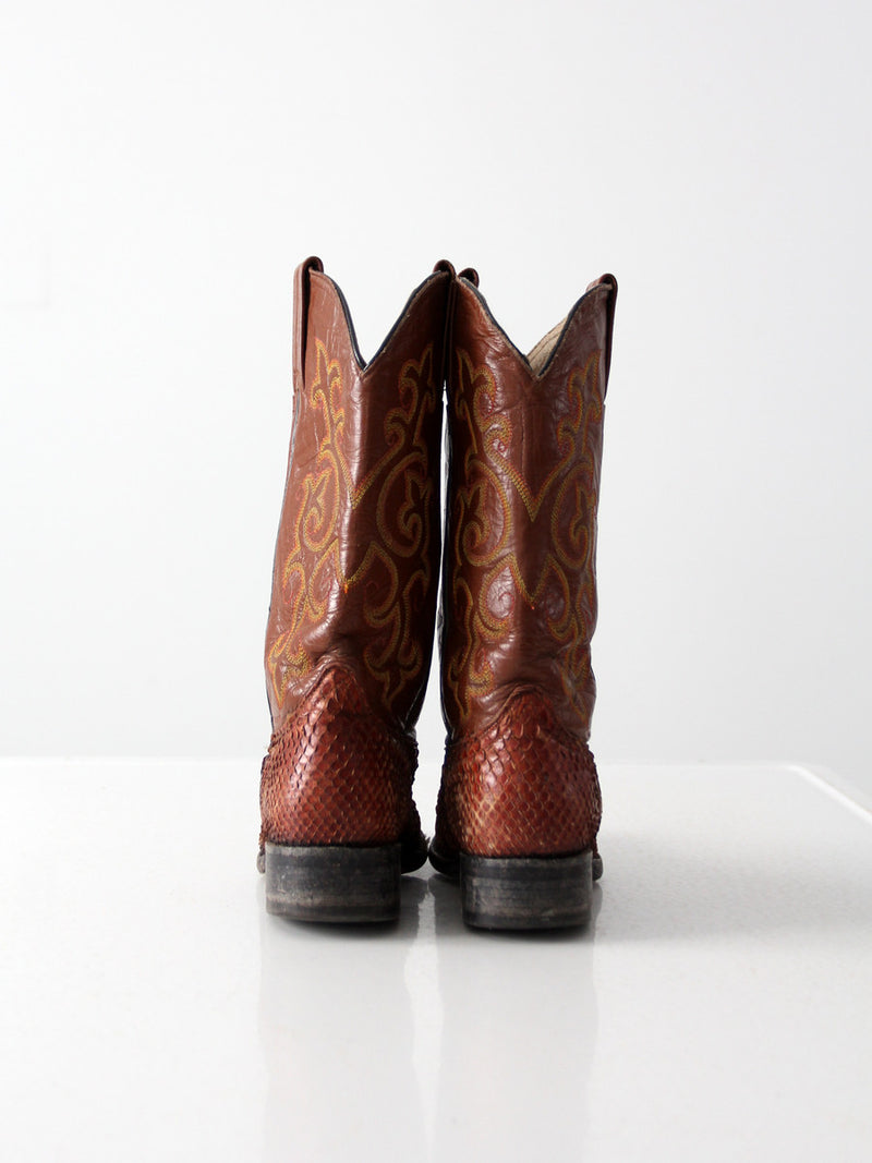 vintage Gavilla snakeskin boots, women's 5.5