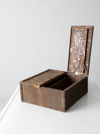 vintage wooden double lid box