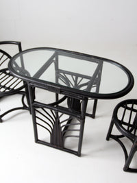mid-century black rattan dining set