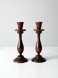 vintage wooden candlestick holders