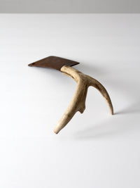 vintage cleaver with antler handle
