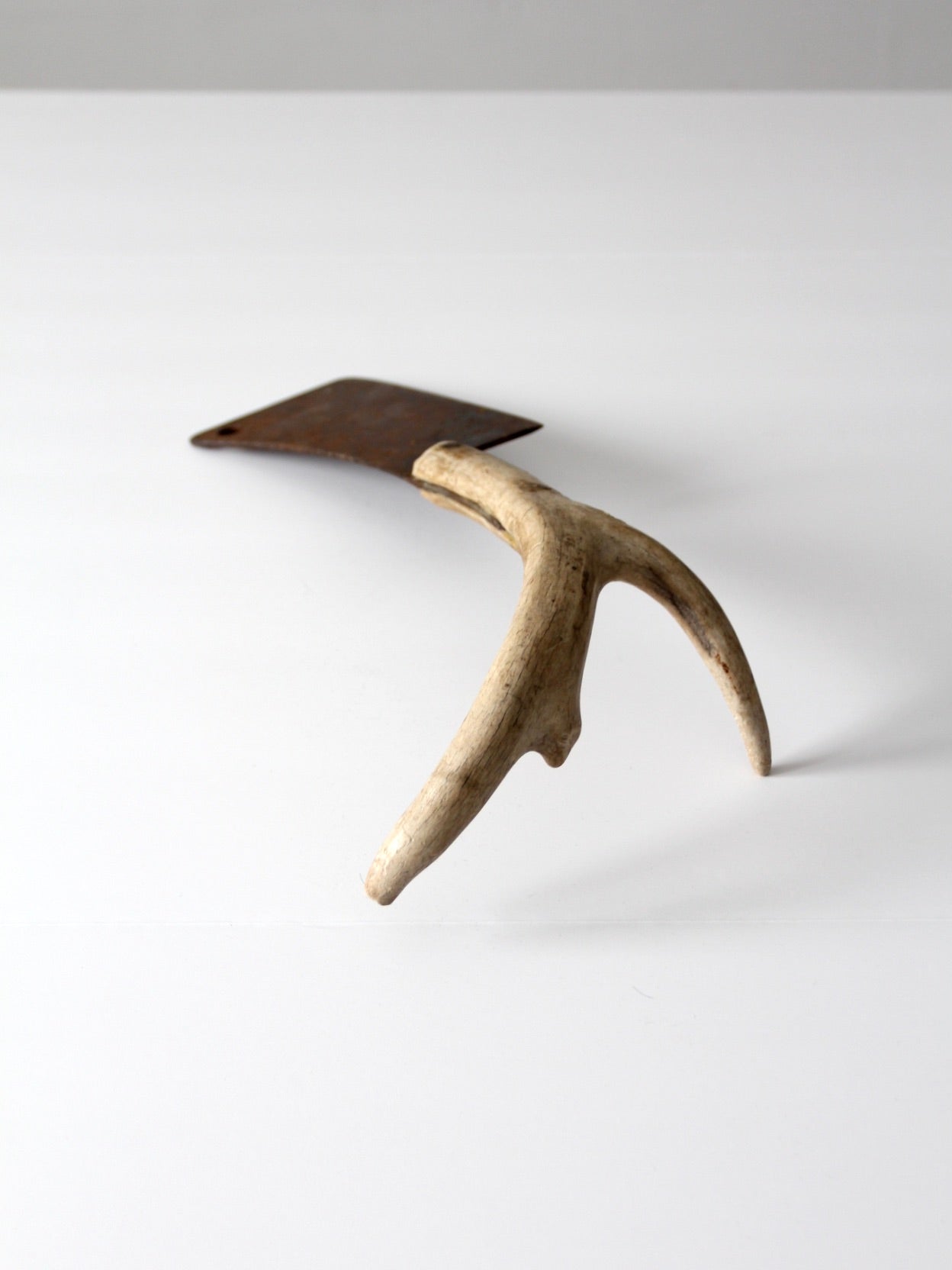 vintage cleaver with antler handle