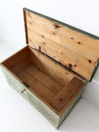 antique flat top wooden trunk