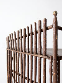 antique rustic twig corner shelf
