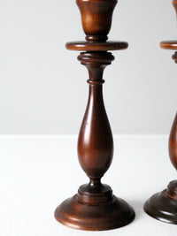 vintage wooden candlestick holders