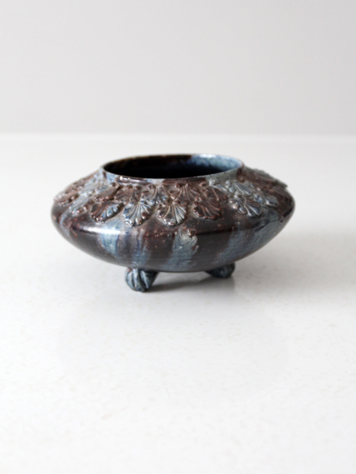 antique three footed bowl vase