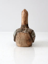 vintage folk art wood & metal duck figurine