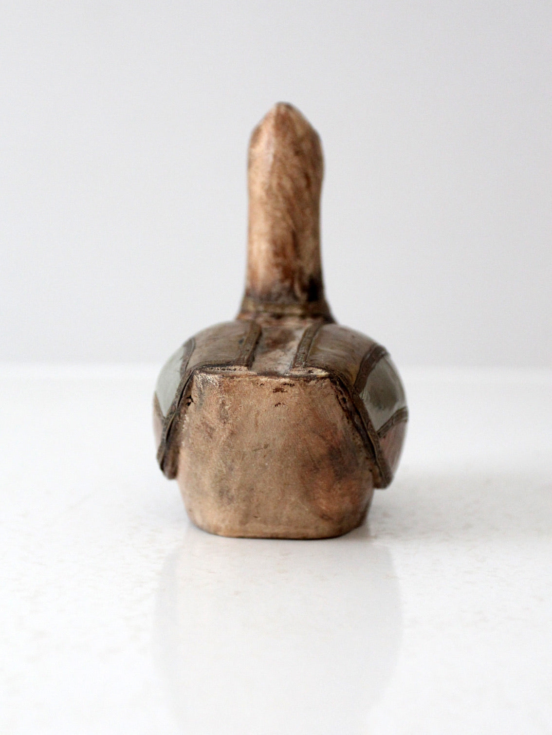 vintage folk art wood & metal duck figurine