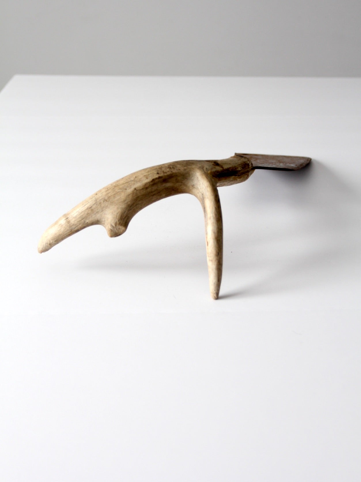 vintage cleaver with antler handle