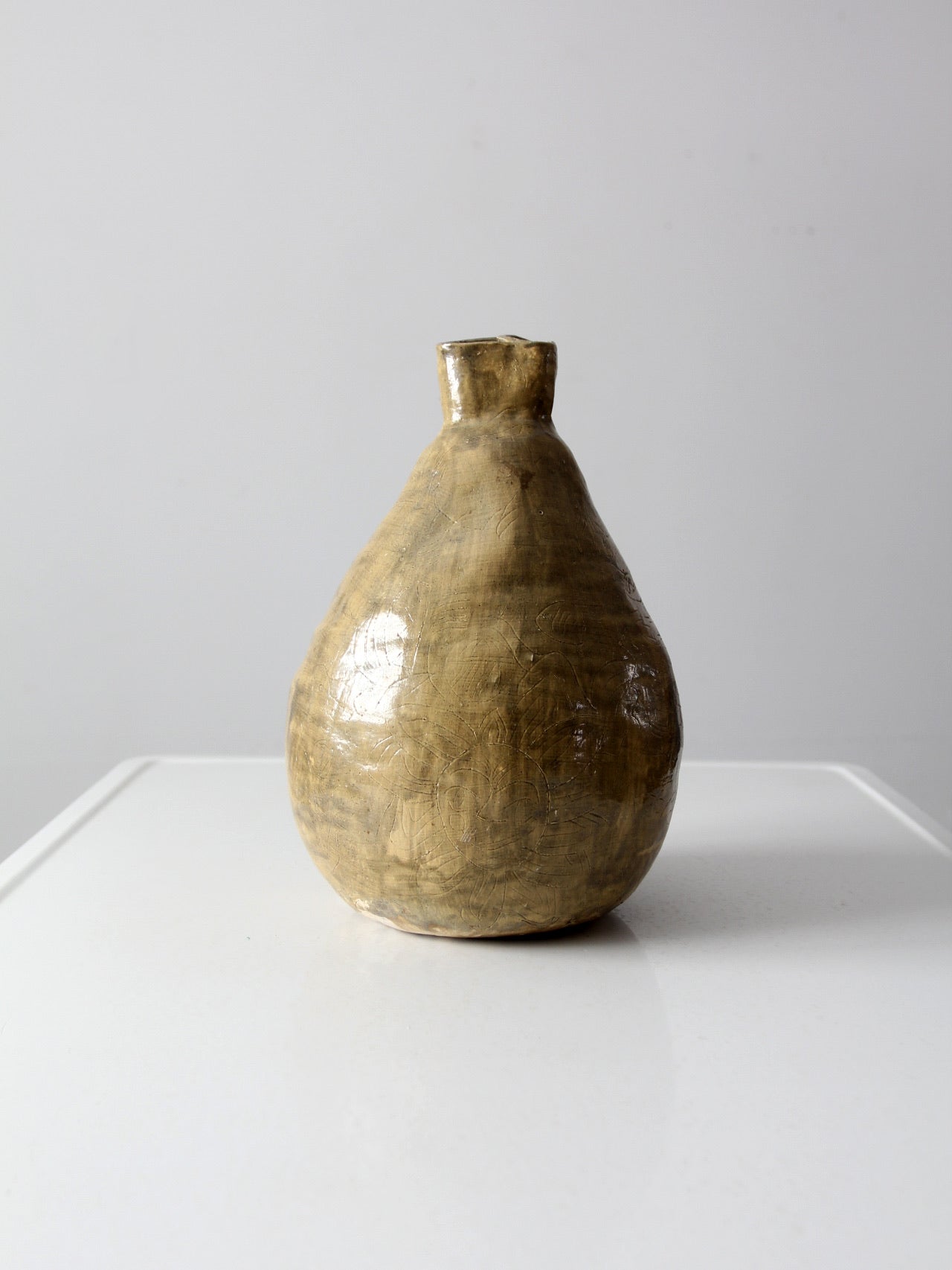 vintage free form studio pottery vase