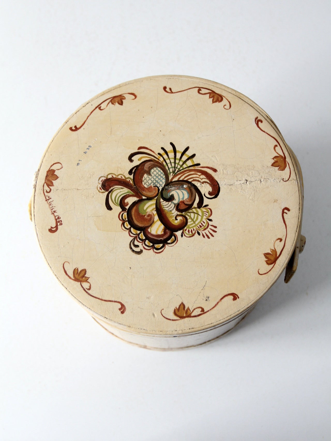 vintage painted sugar bucket