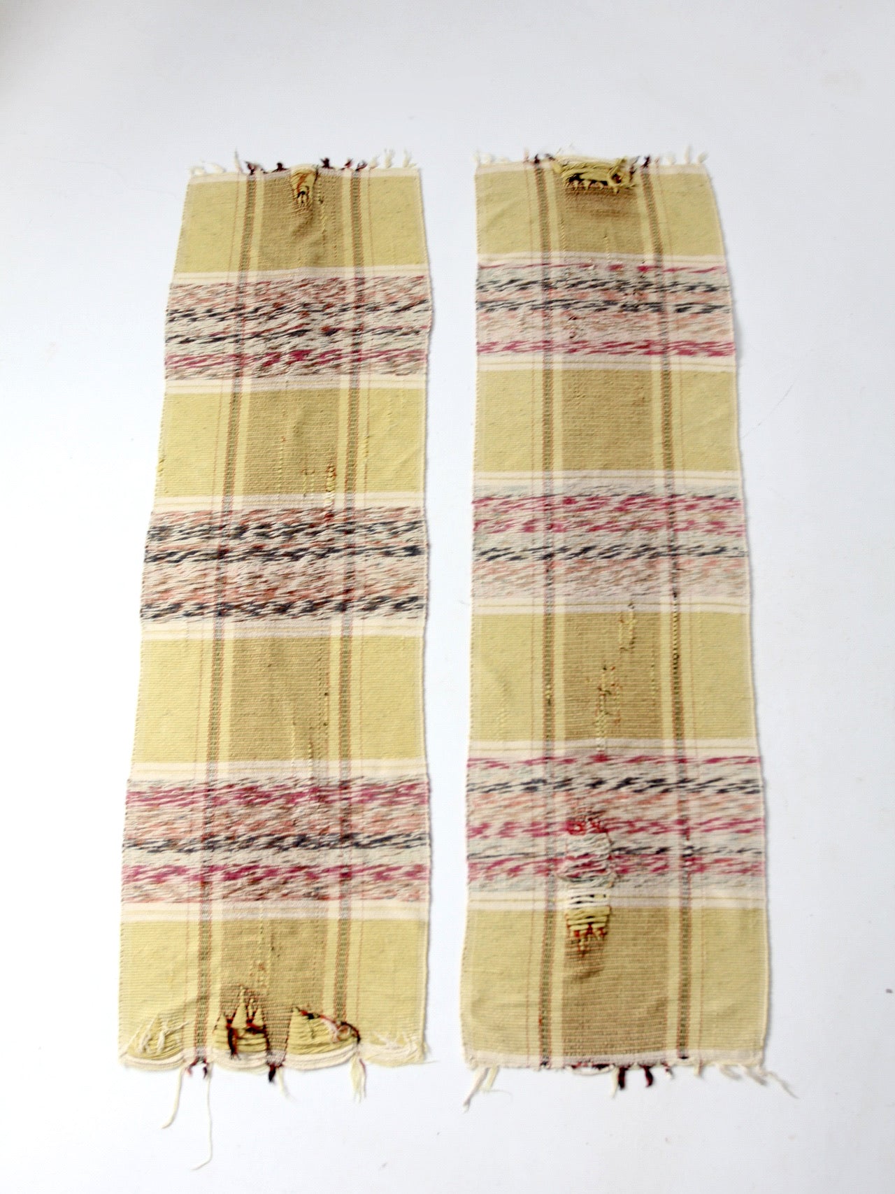 vintage American rag rugs pair