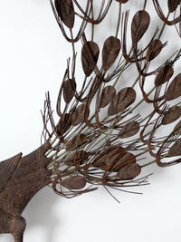 mid-century peacock wall decor