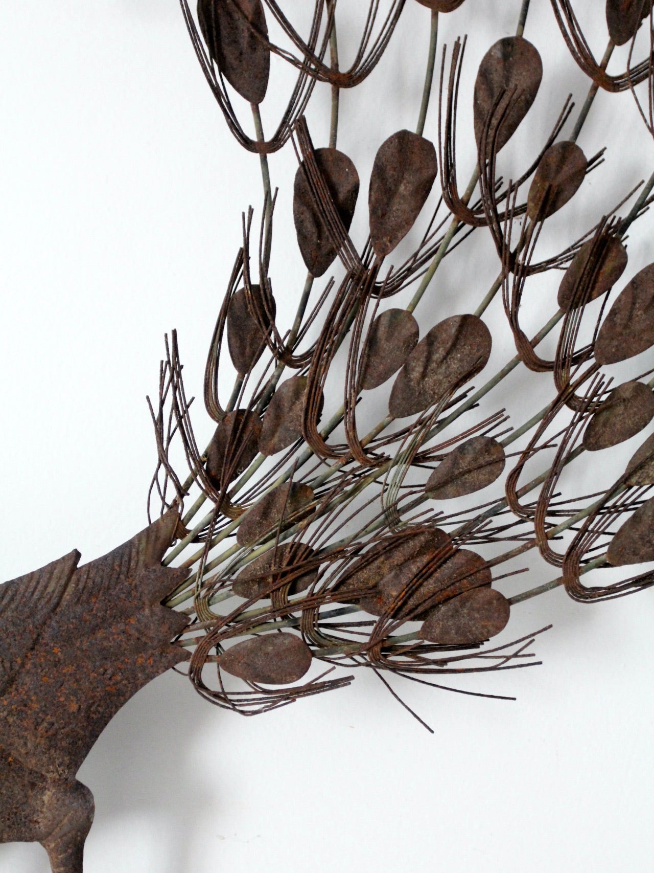 mid-century peacock wall decor