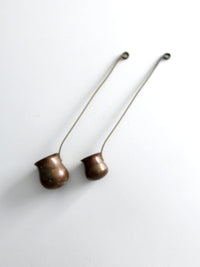 antique copper liquor ladles