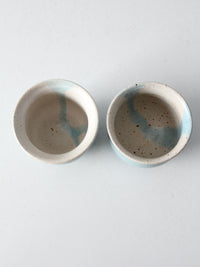 vintage studio pottery cachepots pair
