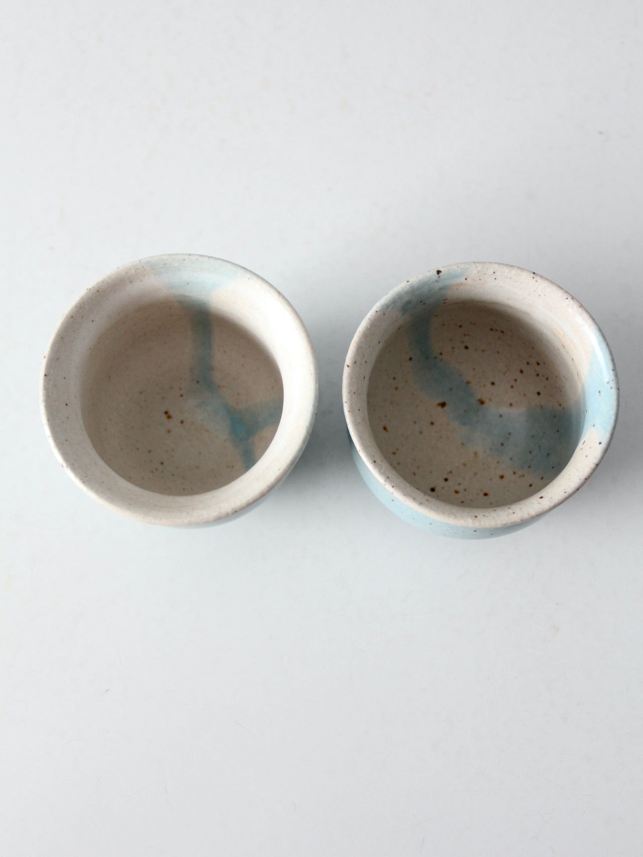 vintage studio pottery cachepots pair