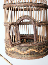 vintage wicker bird cage with stand
