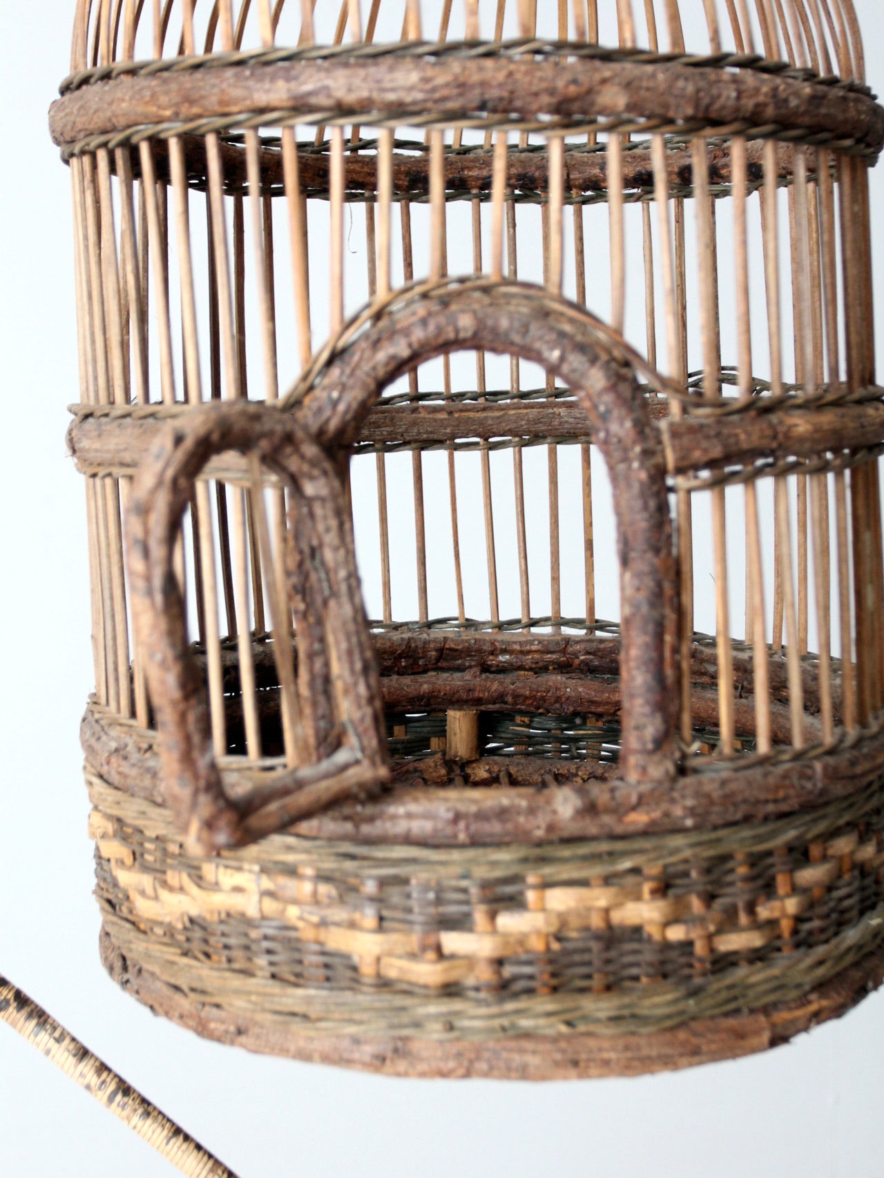 vintage wicker bird cage with stand