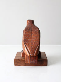 vintage hand carved wood eagle statue