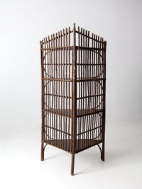 antique rustic twig corner shelf